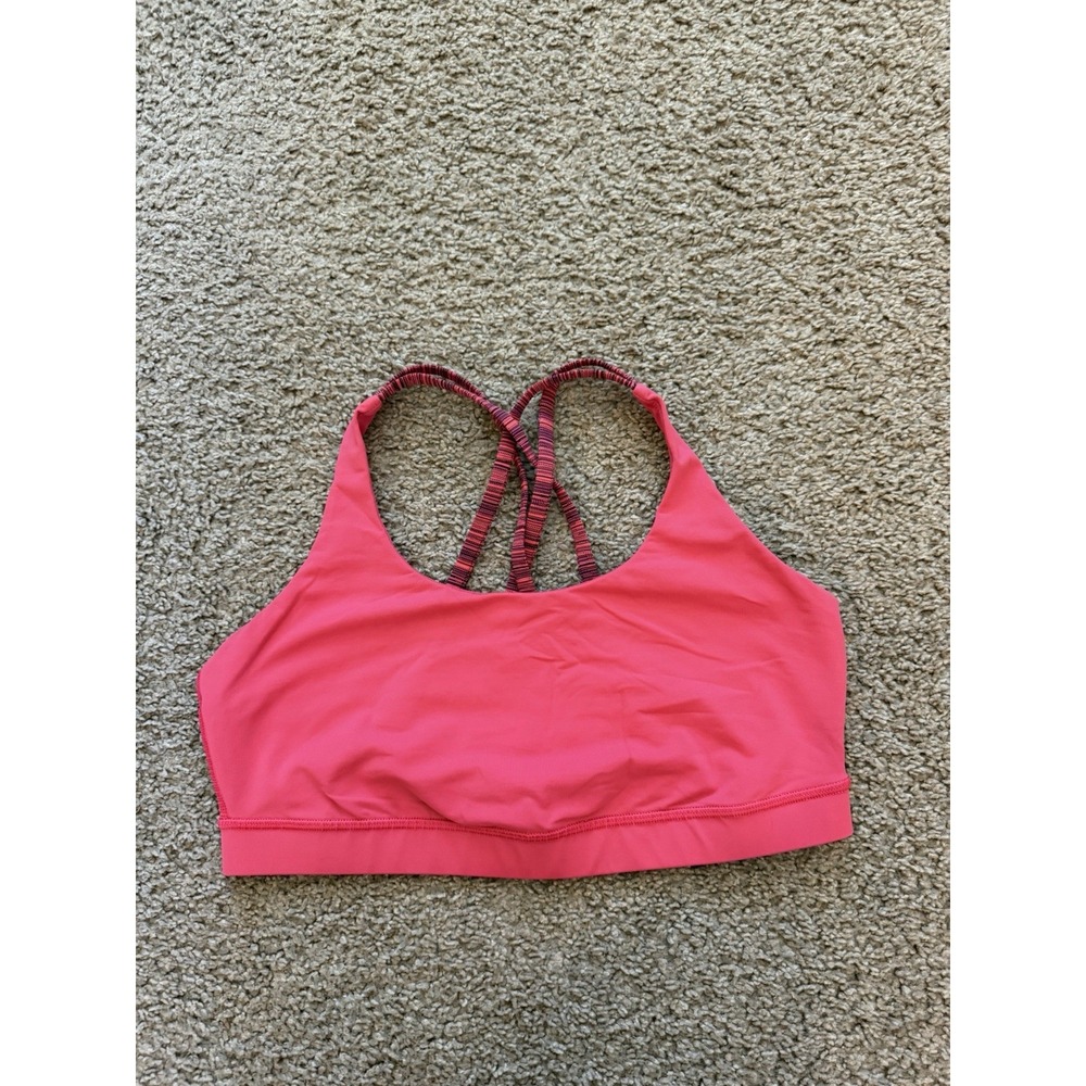 Lululemon Fuchsia Pink Energy Crossback Sports Bra, Womens Size 12 No Pads